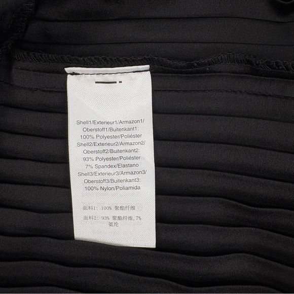 Donna Karan BlackLabel Black Pleated Midi Skirt with Lace and Velvet Detail - Picture 7 of 9